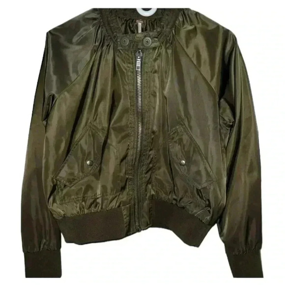 Free People Olive green jacket size xs oversized never worn - Picture 1 of 5